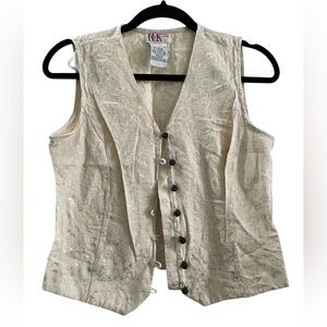 Vintage Cream Button Down Vest